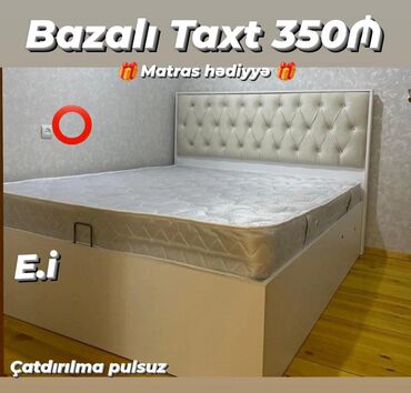 Ev üçün dekor: Yeni, İkinəfərlik çarpayı, Bazalı, Matras ilə