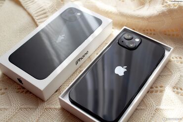 простые телефоны: IPhone 13, Б/у, 128 ГБ, Синий, Зарядное устройство, Защитное стекло, Чехол, 86 %