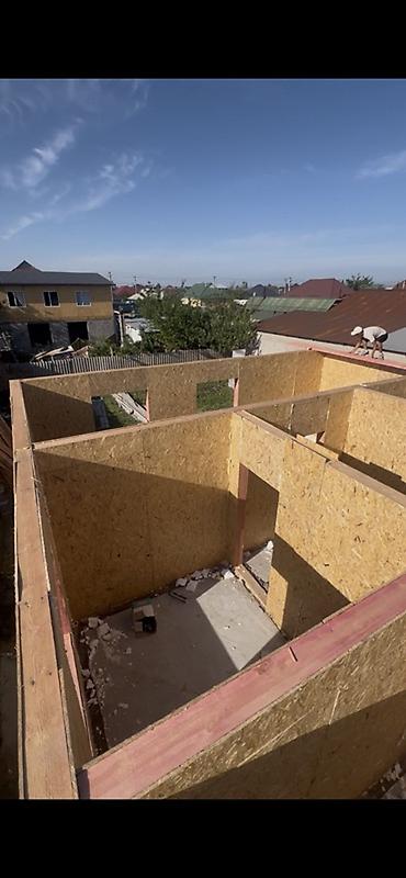 крыша кровля: Каркасно-панельный дом из SIP/OSB в процессе строительства. - Стены — 3