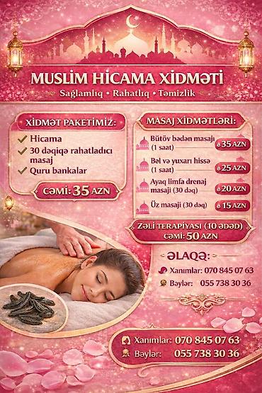 hicama banka: Muslim Hicama Xidməti – Sağlamlıq • Rahatlıq • Təmizlik Xidmət — 1
