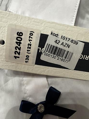 Uşaq geyimi və ayaqqabıları: Məhsul: Qızlar üçün məktəb köynəyi - Rəng: Ağ - Dizayn: Ön hissədə — 2