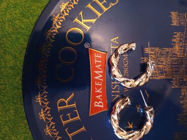 Sırğalar: Gümüş rəngli hörgü naxışlı halqa sırğalar - Model: qalın, burma/hörgü — 8