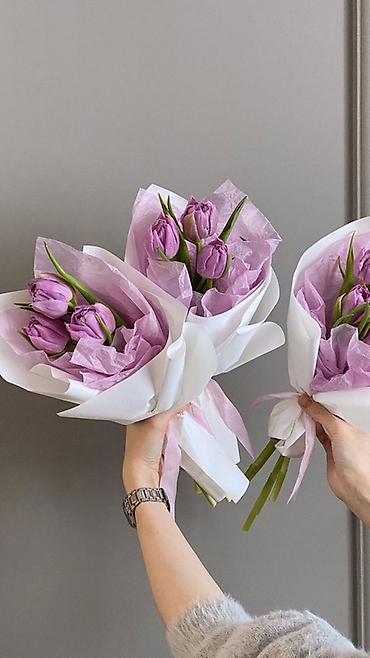 Букеты из живых цветов: Тюльпаны — стильные букеты и одиночные стебли - Разновидности — 6