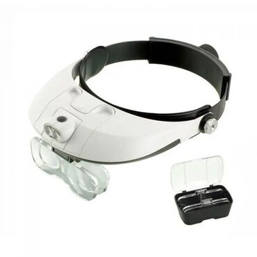 очки для работы: Бинокулярные очки-лупа 1-3.5X с LED подсветкой MG81001-G (5 линз)