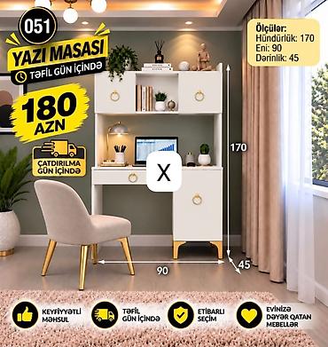 Yazı masası – model 051 Ölçülər: - Hündürlük: 170 sm - Eni: 90 sm - lalafo.az -da Yazı masası – model 051 Ölçülər: - Hündürlük: 170 sm - Eni: 90 sm -