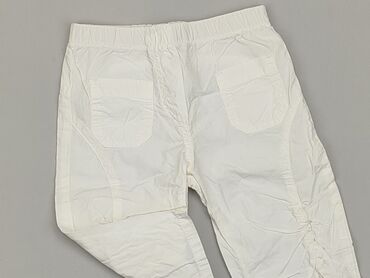 spodnie białe z wysokim stanem: Baby material trousers, 12-18 months, 80-86 cm, condition - Very good