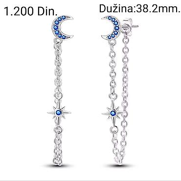 Elegantne posrebrene naušnice od hirurskog čelika sa žigom S925, sa