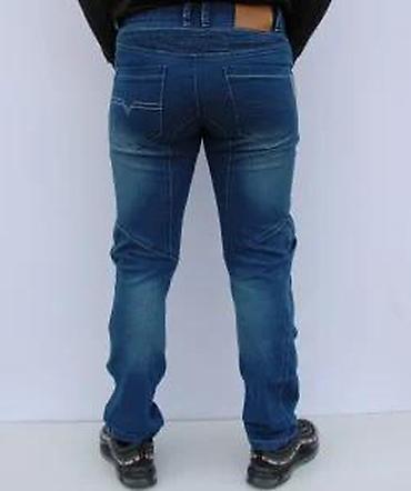 Farmerke: Muške jeans pantalone – biker/karirano šivenje - Model: slim/straight — 17