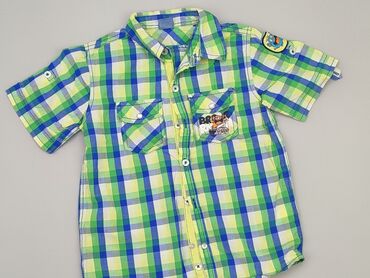 kombinezon dwuczęściowy 116: Shirt 7 years, condition - Very good, pattern - Cell, color - Green