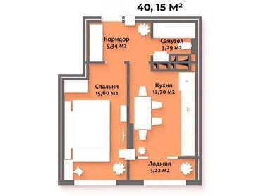 Продажа квартир: 1 комната, 41 м², Элитка, 7 этаж, ПСО (под самоотделку)