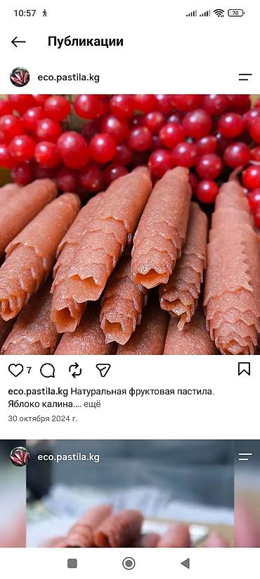 фруктовые батончики: Натуральная фруктовая пастила в рулетиках. Особенности: насыщенный — 1