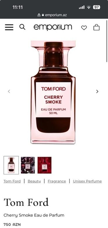 Ətriyyat: Tom Ford Cherry Smoke parfum xüsusi qoxu profili ilə həm kişilər, həm