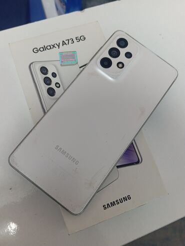 Samsung: Samsung Galaxy A73, 128 GB, rəng - Ağ, Düyməli, Barmaq izi, İki sim kartlı