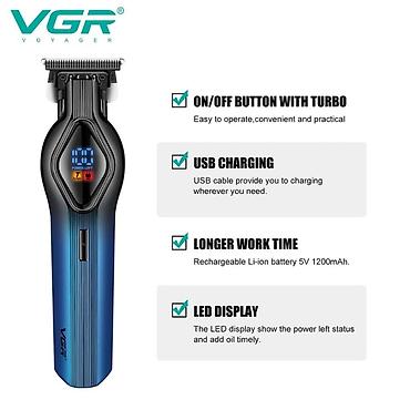 tostur: Trimmer VGR 921 - 2 sürətli - 6500-7500RPM / 1200MAH - 200 Dəqiqə / — 5