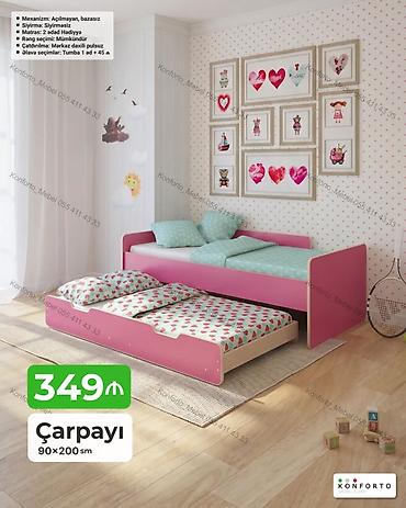 tekli carpayi: İki mərtəbəli uşaq çarpayısı – 90×200 sm - Mexanizm: açılmayan — 1