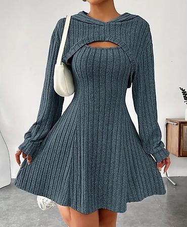 Повседневное платье, Короткая модель, Трикотаж, L