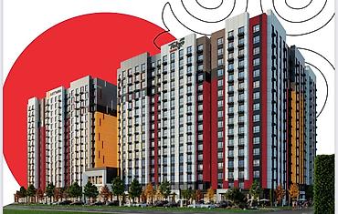 жк токио сити бишкек: 2 комнаты, 79 м², Технопарк Элитка, 7 этаж, ПСО (под самоотделку) — 1