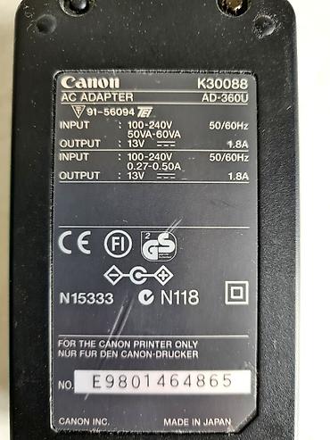 a 23: Блок питания, адаптер CANON AD-360U, 13V, 1.8A SONY AC-LS5B, 4.2V — 2