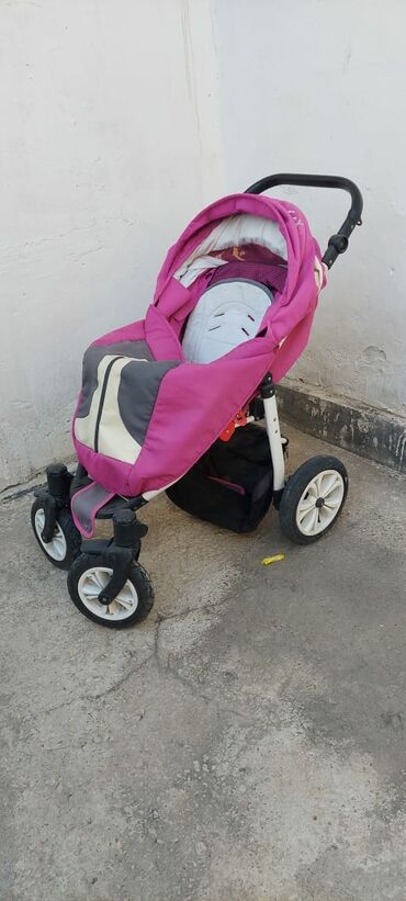 коляска cool baby 3 в 1: Коляска, цвет - Розовый, Б/у