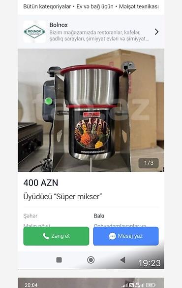 mikserler: Üyüdən Mikser İsdifadə Edilmiyib Tam Yenidir Ciddi Şəxsə Cuzi — 1