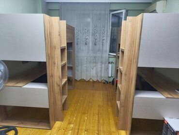 İkimərtəbəli uşaq çarpayıları: Oğlan və qız üçün, İşlənmiş, Çarpayı, Matrassız, MDF — 5