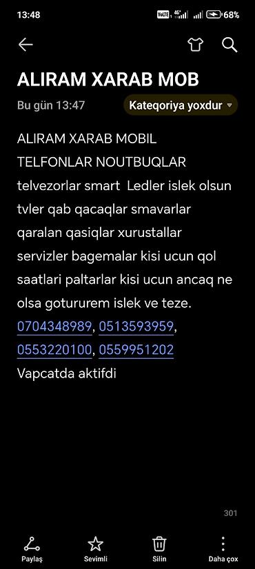 samovar almaq: Xidmət: müxtəlif əşyaların alınması Təsvir: - Xarab mobil telefonlar — 1