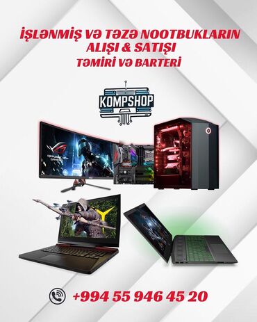 Kompüter və noutbuk aksesuarları: İşlənmiş Notbukların Alışı Təzə qutu notbukların alışı Gaming PC