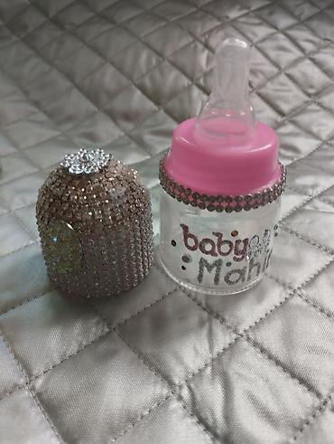 toy dekor: Bəzəkli dekor dəsti və rhinestone-lu körpə butulkaları - 3 hissəli — 10