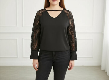 eleganckie bluzki z dłuższym tyłem: Women's blouse, size XL