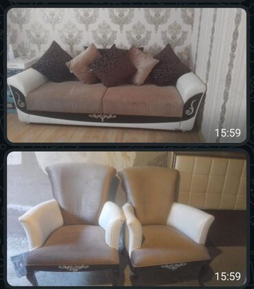 divan transformer: Divan, 2 kreslo, Bazasız, Açılan