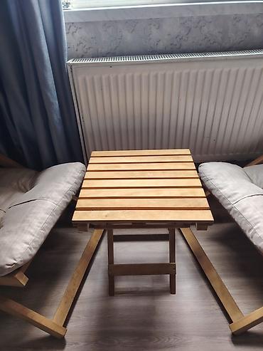 balkon stol stul: Для балкона, Б/у, Квадратный стол, 2 стула — 1