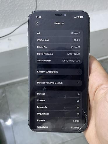 ios 11: IPhone 11, 64 GB, Qara, Qırıq — 2