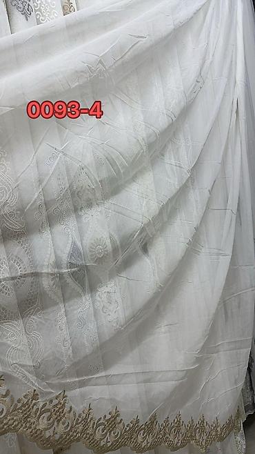 ipək parca: Tül pərdə – model 0093 seriyası - Material: incə, işıqlı tull (yarı — 3