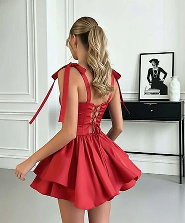 Haljine: Mini haljina sa korset krojem - Model: kratka A-linija sa punim — 2