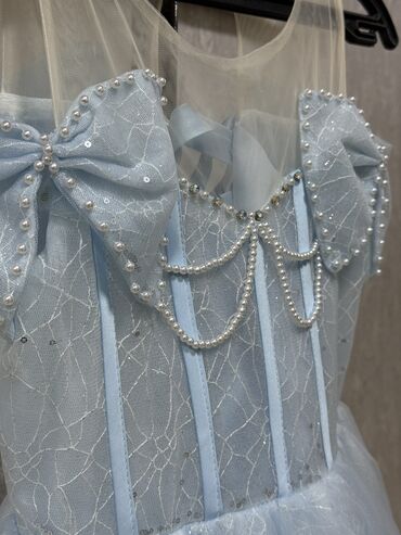 Платья: Детское платье, цвет - Голубой, Б/у — 5