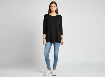 czarne t shirty damskie z dekoltem: Atmosphere, Women`s T-shirt, size S