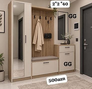 Dəhliz mebeli seti – 2×2×40 ölçülərdə. - Geniş güzgülü şkaf - Asqılı lalafo.az -da Dəhliz mebeli seti – 2×2×40 ölçülərdə. - Geniş güzgülü şkaf - Asqılı