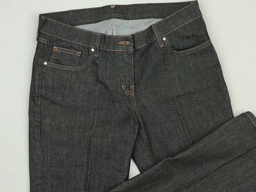 jeansy szare z wysokim stanem: Jeansy L (EU 40), Bawełna, stan - Idealny