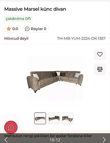 masa balaca: Künc divan, Yeni, Açılan, Bazalı, Nabuk, Çatdırılma yoxdur — 9