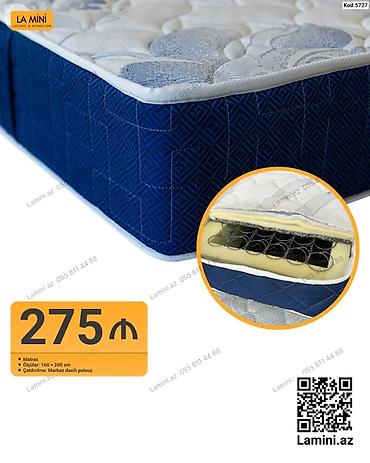 матрас 200 на 200: Məhsul: Matras - Ölçü: 160 × 200 sm - Konstruksiya: Yay bloku — 1