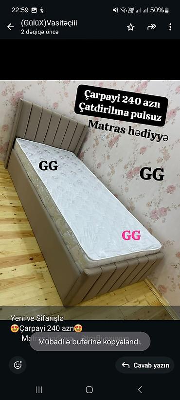Sifarişlə mebel: Birnəfərlik, Bazasız, Pulsuz matras, Siyirməsiz — 3