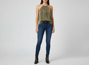 srebrna bluzka h m: H&M Divided, Топ жіночий, розмір XL