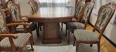 Masa və oturacaq dəstləri: Qonaq otağı üçün, Açılmayan, Dördbucaq masa, 8 stul — 2