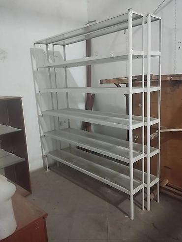 Metall karkaslı mağaza rəfi - Material: toz boya ilə örtülmüş metal