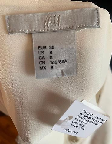 Qadın geyimləri: Məhsul: H&M qadın paltarı - Rəng: krem/ağ - Model: qolsuz, düz — 4