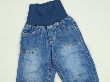 jeansy z wysokim stanem i szerokimi nogawkami: Denim pants, H&M, 12-18 months, condition - Good