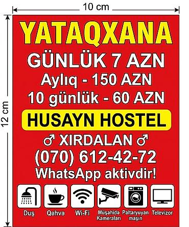is elanlari aspaz: Yataqxana – HUSAYN HOSTEL (Xırdalan). Хостел. - Qiymətlər: gündəlik 7 — 1