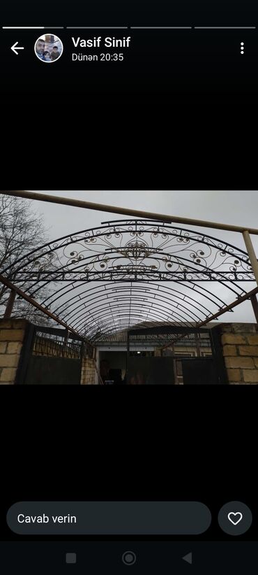 Naveslər, markizlər: Metal konstruksiyalı, yığılmış örtük. Həyətdə və ya bağda avtomobil — 11