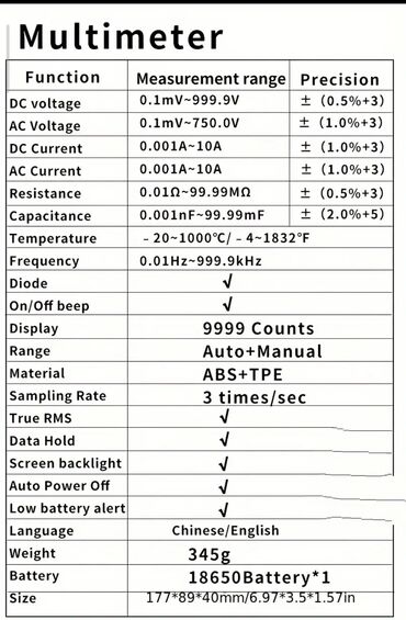 Multimetri: XEAST XE-702S – ručni 2-u-1 digitalni osciloskop + multimetar - 9999 — 10