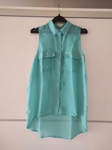 ruska kosulja: Bershka, S (EU 36), Polyester, color - Green